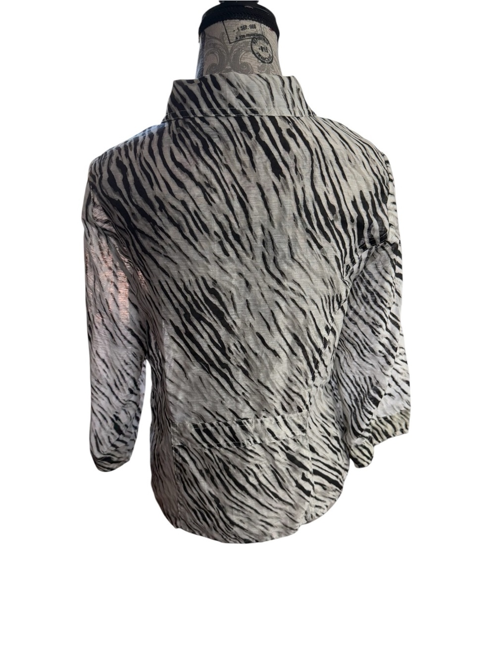 Chico's Black & White Zebra-Print Top - Picture 3 of 6